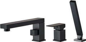 REA GLEN BLACK bateria wannowa 3-otworowa czarna mat
