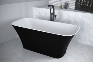 BESCO ASSOS B&W wanna wolnostojąca 160x70cm czarno/biała WMD-160-ABW TRANSP