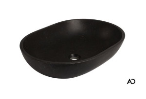 AD Naturalnie PINATUBO umywalka kamienna nablatowa 60x44cm czarny granit
