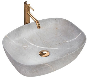 REA FREJA GREY umywalka nablatowa 50X38cm ceramiczna szara