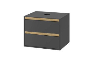EXCELLENT TUTO szafka pod umywalkę nablatową z szufladami 80cm szara/dąb ML