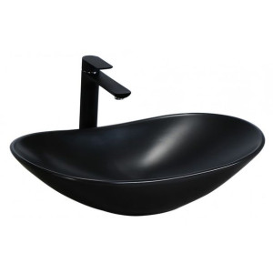 REA ROYAL BLACK MAT umywalka nablatowa 62X35cm ceramiczna czarna mat
