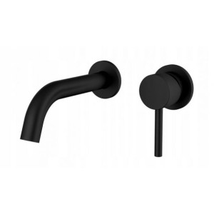 REA LUNGO BLACK bateria umywalkowa p/tynkowa czarny mat