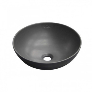 INVENA DOKOS BLACK umywalka nablatowa 40x40cm ceramiczna czarna matowa CE-1