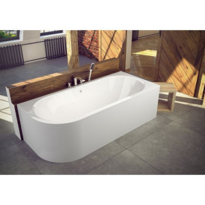 BESCO AVITA 150X75cm wanna akryl asymetryczna biała prawa +SYFON