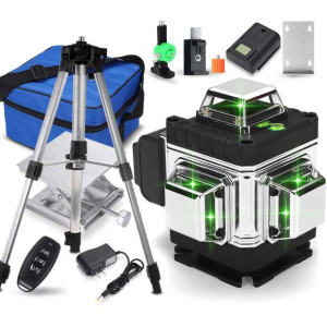 Poziomica Laserowa 360° Laser Krzyżowy 4d Zielony
