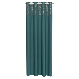 Zasłona na przelotkach z nadrukiem DAFNE 140X250 turkusowa + złota