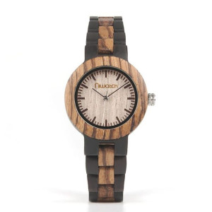 Damski zegarek drewniany Niwatch BASIC na dwukolorowej bransolecie