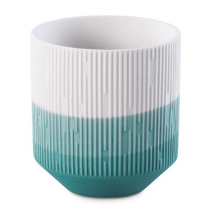 AmeliaHome Słoik ceramiczny do przechowywania organizer 9X9,8 morski biały