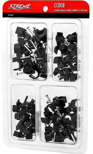 Uchwyt kablowy okrągły 6,7,8,9mm 80szt zestaw