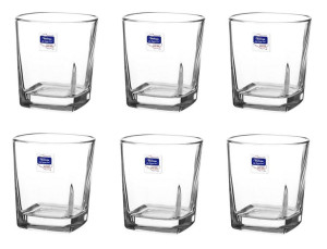 Szklanka do whisky drinków deserów 250 ml kwadratowa bezbarwna 6 sztuk