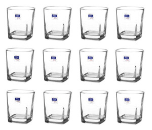Szklanka do whisky drinków deserów 250 ml kwadratowa bezbarwna 12 sztuk