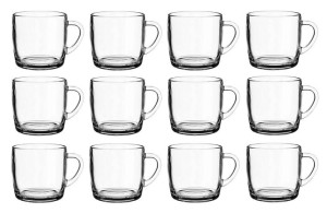 Kubek szklany szklanka z uchem RENEE 310 ml 12 sztuk do kawy herbaty