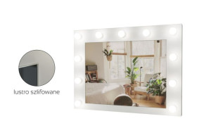 Lustro do toaletki Hollywood z Oświetleniem LED Białe 60x80 Bez żarówek