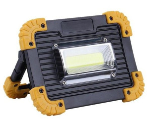 Akumulatorowy halogen LED 20W, power bank, latarka