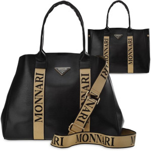MONNARI Torebka SHOPPER Listonoszka Worek Czarna