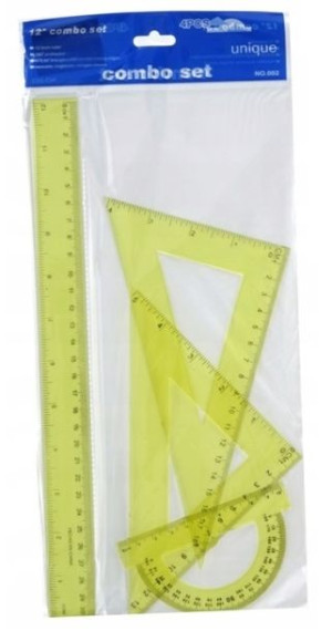 30Cm Zestaw Geometryczny Combo 4El Ekierka Linijka
