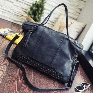 Torebka Damska, Shopper Bag – Abra, Ciemno Szara