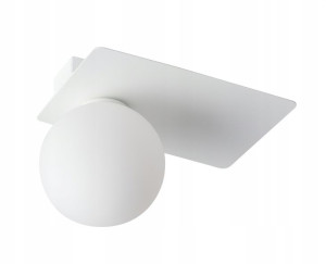 Lampa Biały Plafon Argon 1 Klosz Prostokąt Sigma