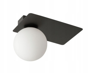 Lampa Czarny Plafon Argon 1 Klosz Prostokąt Sigma