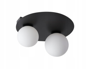 Lampa Czarny Plafon Argon 2 Klosze Koło Sigma