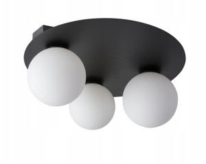 Lampa Czarny Plafon Argon 3 Klosze Koło Sigma