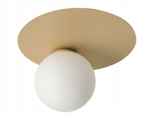 Lampa Plafon Kolor Złoty Argon 1 Klosz Koło Sigma