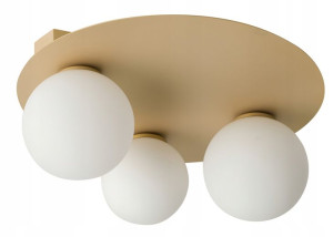 Lampa Plafon Kolor Złoty Argon 3 Klosze Koło Sigma