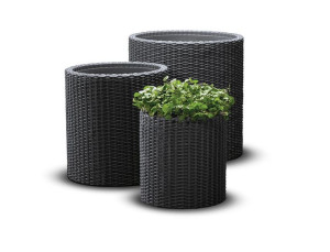 Doniczka CYLINDER 3w1 - antracyt