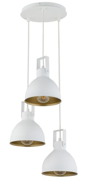 Mars 3 Lampa Wisząca Koło Biały/Złoty
