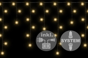 Diled lampki oświetleniowe wygląd deszczu - 80 LED ciepły biały + zasilanie