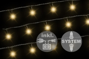 Diled łańcuch oświetleniowy - 40 LED ciepły biały + zasilanie