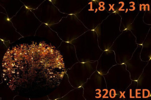 Świąteczna LED świetlna sieć - 1,8x2,3 m, 320 diod, ciepła b