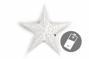 Świąteczna gwiazda z timerem,60 cm, 10 LED, biała