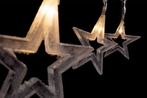Świąteczne oświetlenie - gwiazdki, 10 LED, ciepła biel