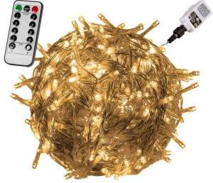 Świąteczne LED oświetlenie - 40m, 400LED, biała ciepła,pilot
