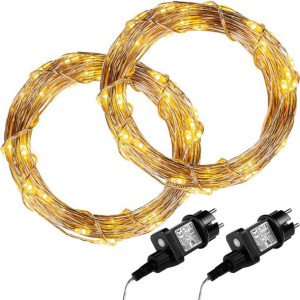 VOLTRONIC Zestaw 2 szt. przewodów świetlnych 50 LED, biały