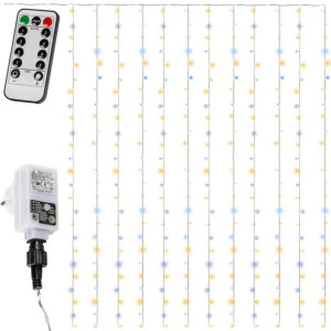 Świąteczna kurtyna świetlna 600LED - 3x6 m, ciepła i zimna