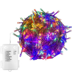 Świąteczny łańcuch 200 LED - 20 m, kolorowy, na baterie