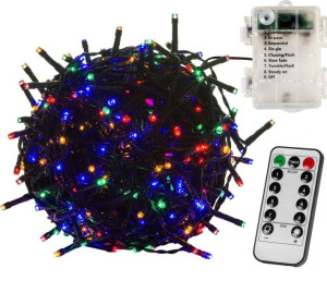 Świąteczny łańcuch 200 LED - 20 m, kolorowy, na baterie