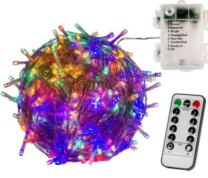 Świąteczny łańcuch 200 LED - 20 m, kolorowy, na baterie