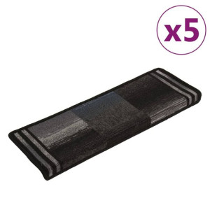 Samoprzylepne nakładki na schody, 5 szt., 65x25 cm czarno-szare