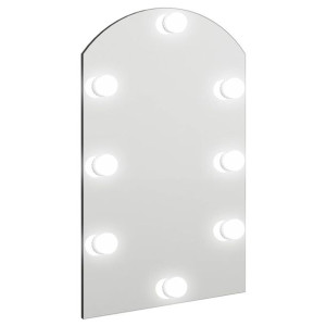 Lustro z lampami LED, 90x45 cm, szklane, z łukiem