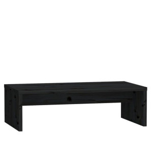 Podstawka na monitor, czarna, 50x27x15 cm, lite drewno sosnowe