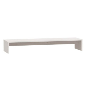 Podstawka na monitor, biała, 100x27x15 cm, lite drewno sosnowe