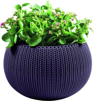 Doniczka COZIES KNIT - M - ciemny fiolet