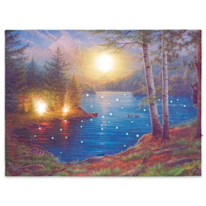 Podświetlany obraz górskie jezioro,3 LED + 40 LED, 30 x 40cm