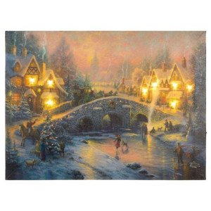 Podświetlany obraz świąteczny pejzaż, 8 diod LED, 30 x 40 cm