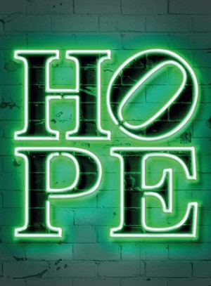 Fototapeta Flizelinowa Napis Hope Neon 192x260