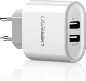 Ładowarka sieciowa UGREEN CD104 2x USB 3,4A biały